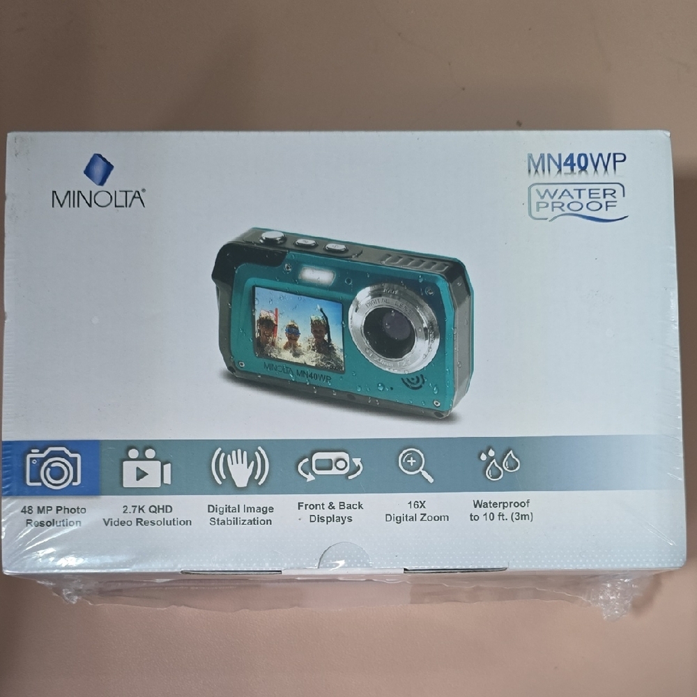 (Blue) Minolta MN40WP Waterproof Digital Camera